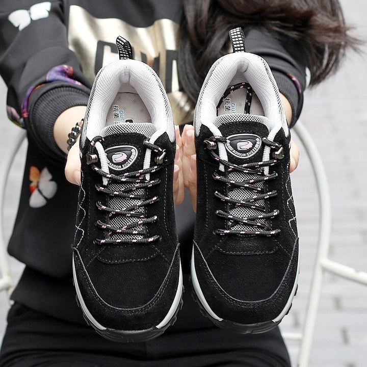 Damen Bequeme Outdoor-Walking-Sneaker mit verstärkter Profilsohle und gepolstertem Knöchelkragen Drune