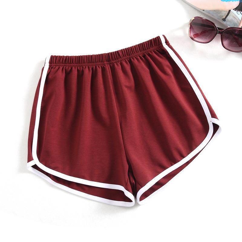 Damen Sportliche Shorts mit elastischem Bund und Kontraststreifen Drune