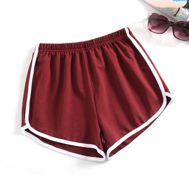 Damen Sportliche Shorts mit elastischem Bund und Kontraststreifen Drune