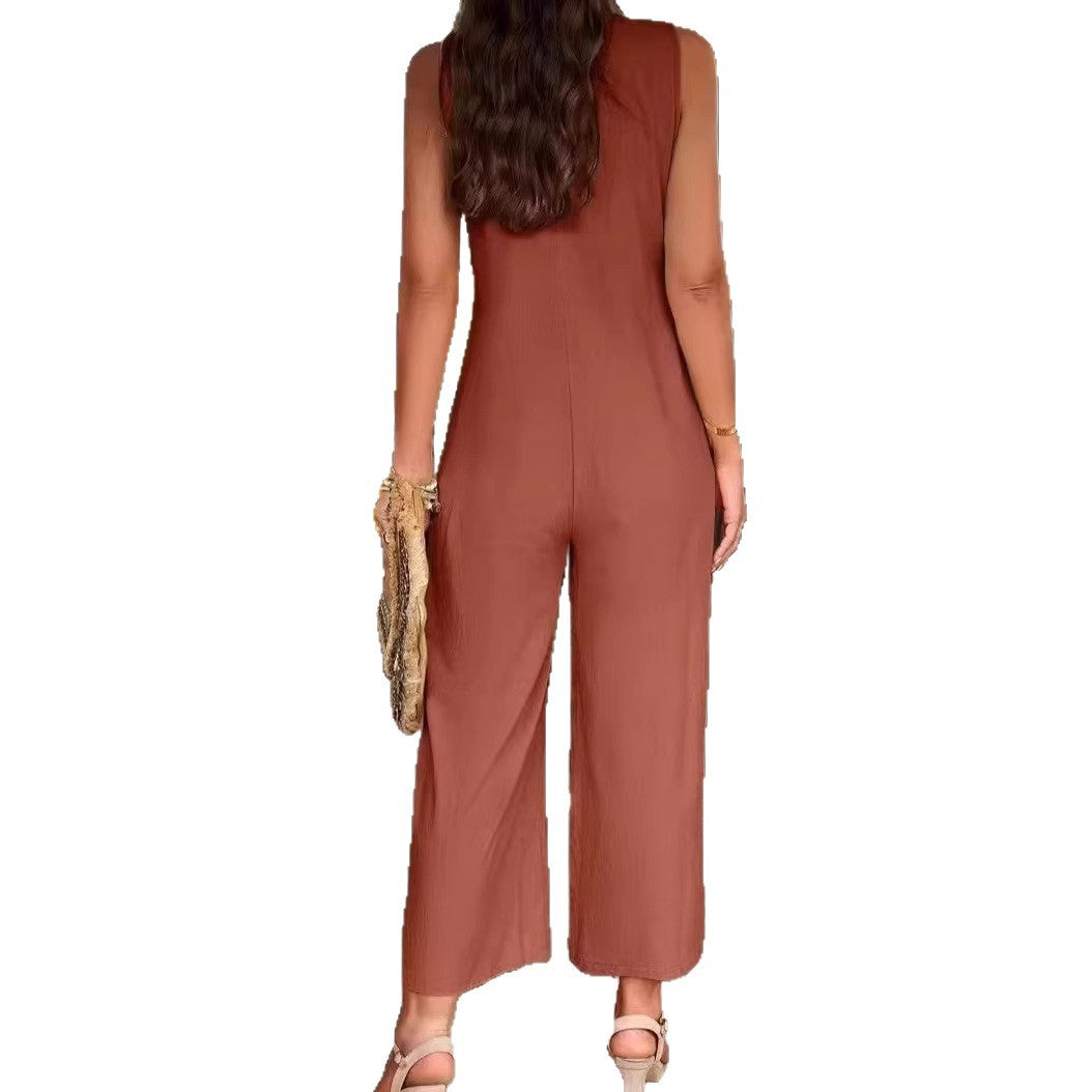 Damen Eleganter Jumpsuit mit Knopfdetails und praktischen Taschen Drune