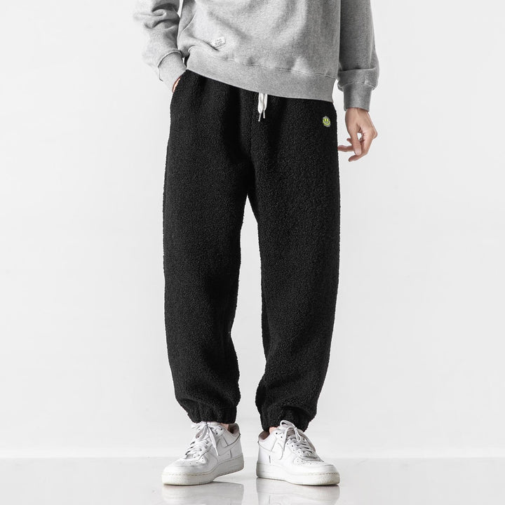 Herren Teddy-Fleece-Jogginghose mit elastischem Bund, Kordelzug und Bündchen Drune