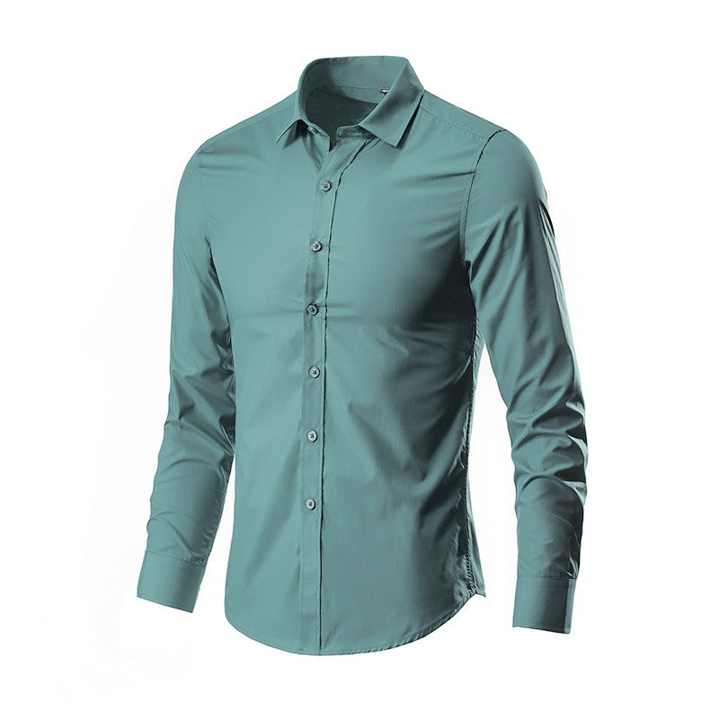 Herren nan Slim-Fit Businesshemd aus Stretch-Baumwollmix mit Kentkragen Drune