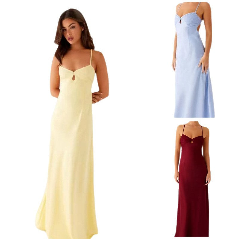 Damen Abendkleid mit verführerischem Spaghettiträger-Design und elegantem Schlitz Drune