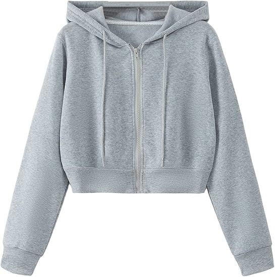 Damen Kurzarm Hoodie mit Reißverschluss und Drune