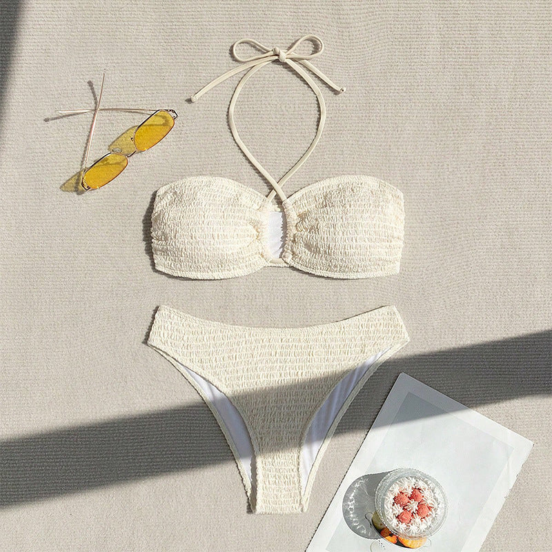 Damen Bandeau-Bikini mit raffinierten Schnürdetails und hohem Beinausschnitt Drune
