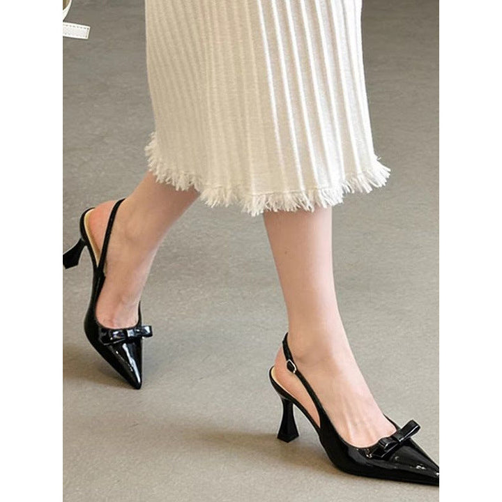 Damen spitze Slingback-Pumps mit eleganter Schleifenverzierung Drune
