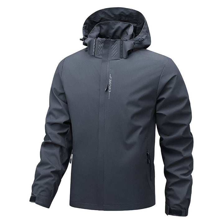 Herren Softshell-Übergangsjacke mit Kapuze, wasserabweisender Membran & verschweißten Nähten Drune