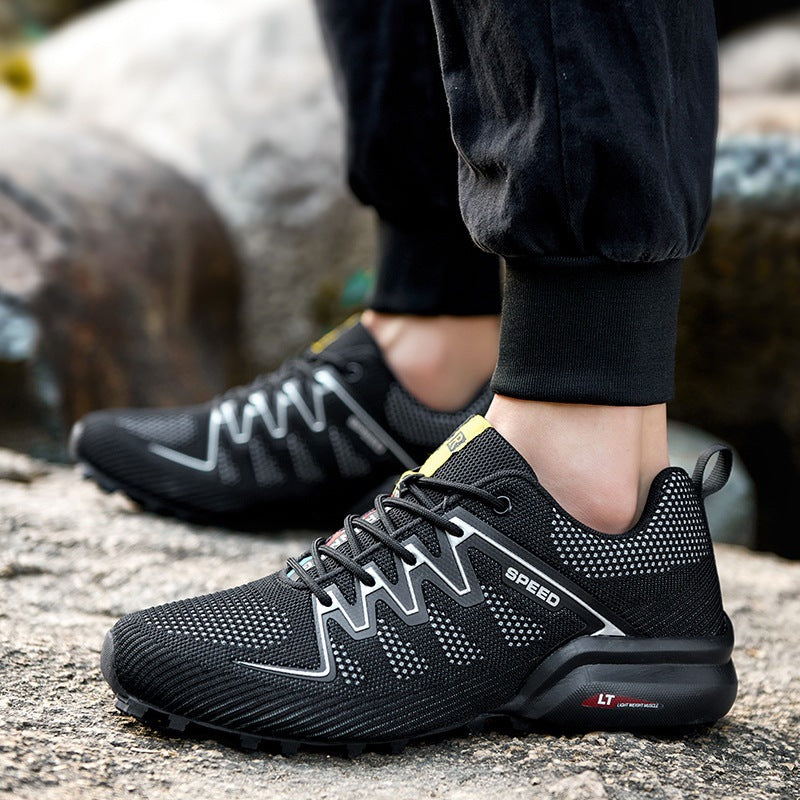 Herren nan Offroad-Laufschuh mit atmungsaktivem Strickoberteil, griffiger Multiterrain-Laufsohle und stabiler Fersenführung Drune
