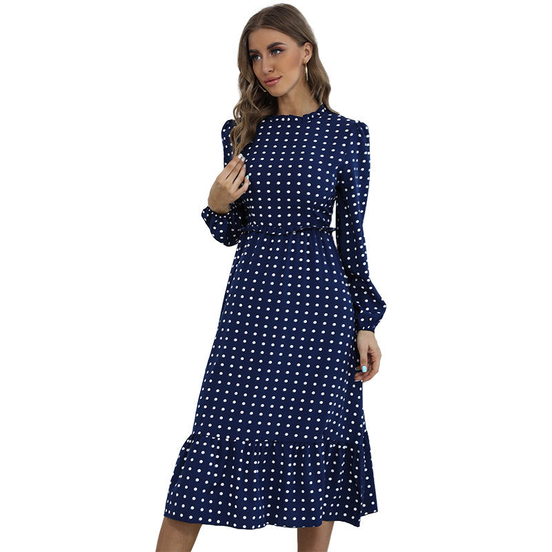 Damen Verspielt gemustertes Maxikleid mit Rüschendetails Drune