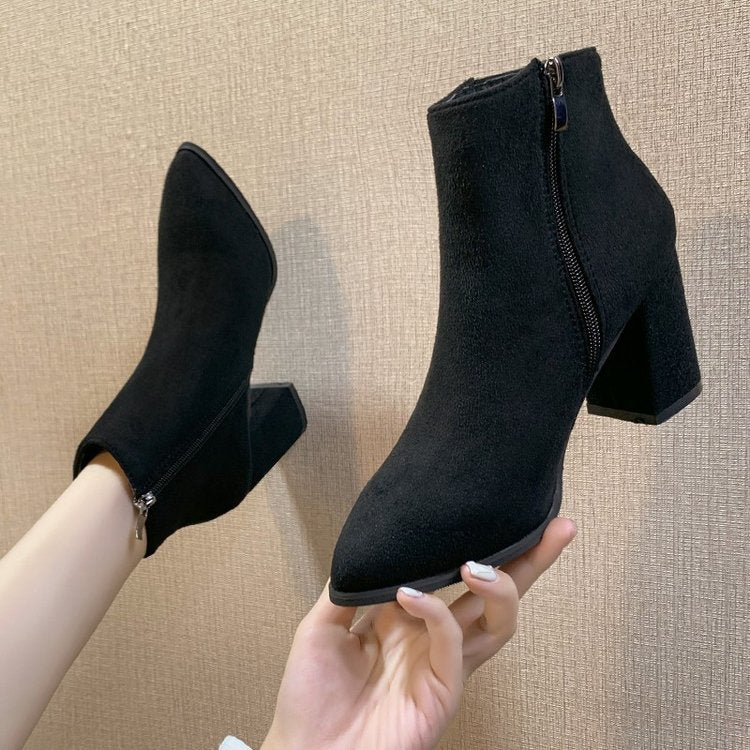 Damen Elegante Stiefeletten mit blockierendem Absatz Drune