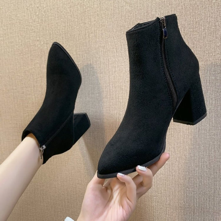 Damen Elegante Stiefeletten mit blockierendem Absatz Drune