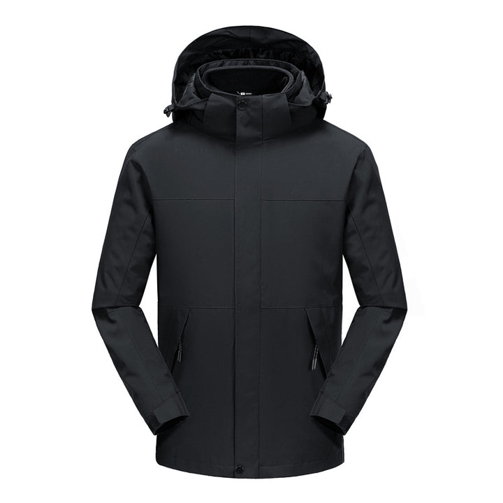 Herren Wasserabweisende Softshell-Jacke mit verstellbarer Kapuze und verdeckten Reißverschlusstaschen Drune