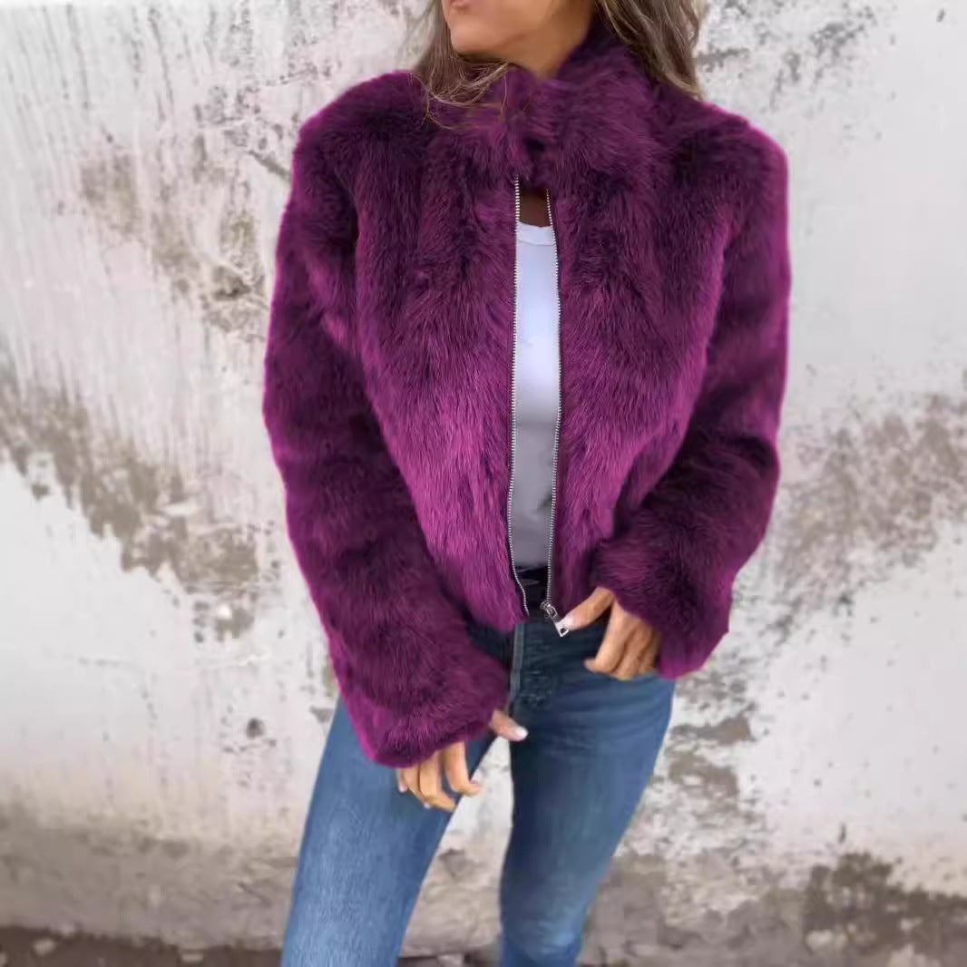 Damen Kuschelige Fleecejacke mit hohem Kragen Drune