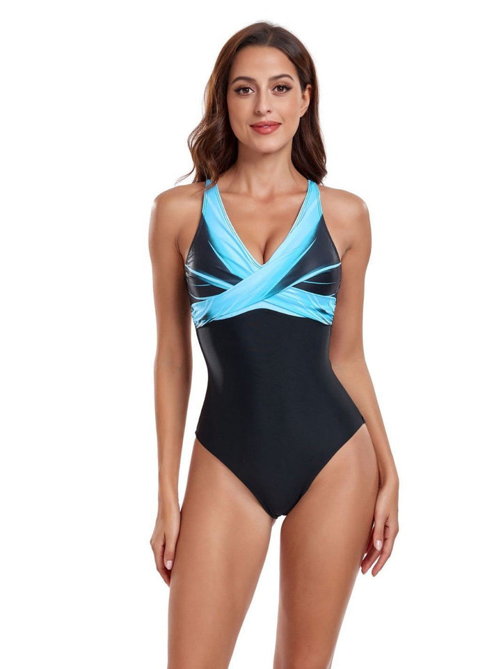 Damen Eleganter Sport-Badeanzug mit Cross-Design Drune
