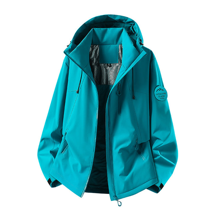 Herren Wasserabweisende Softshelljacke mit Kapuze und Reißverschlusstaschen Drune