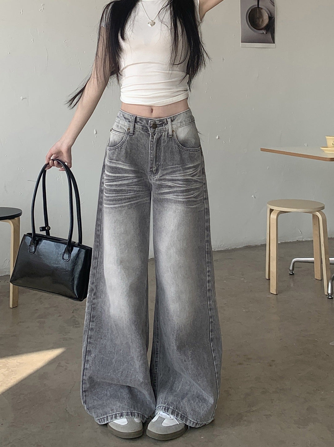 Damen Palazzo-Jeans im angesagten vintage Look mit weitem Bein Drune