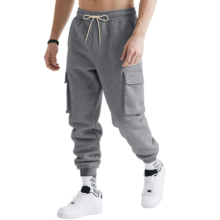 Herren nan multifunktionale leistungsstarke Jogginghose mit großzügigen Klappfächern elastischem Tunnelzug und konischem Beinabschluss Drune