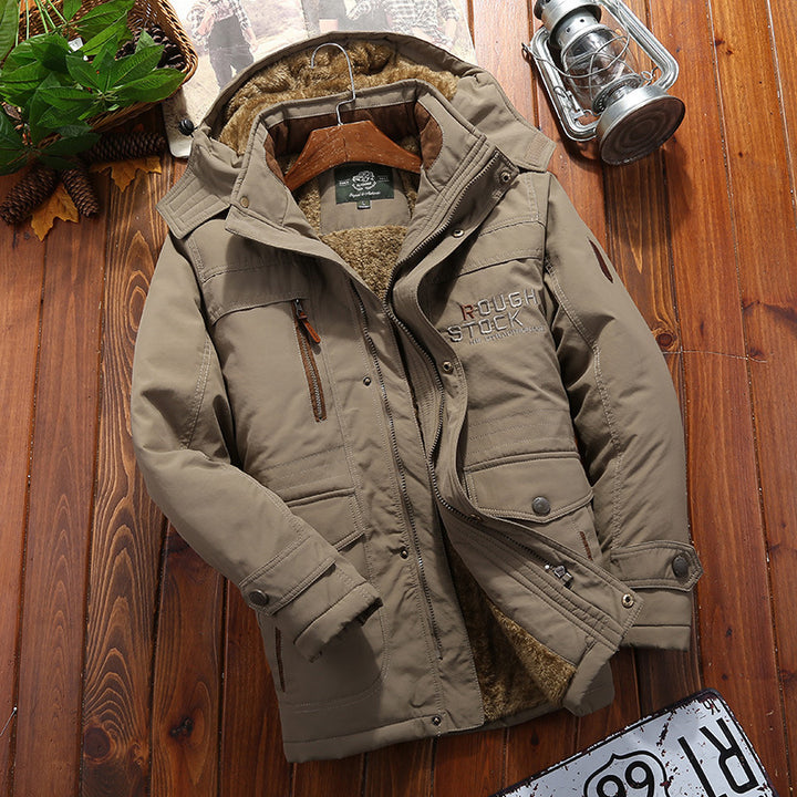 Herren Wetterfeste Fleecejacke mit abnehmbarer Kapuze Drune
