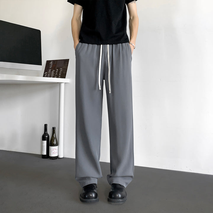 Herren Weite Relaxed-Fit Loungehose mit elastischem Bund und Tunnelzug Drune