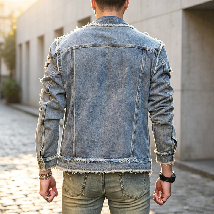 Herren Stylische Destroyed Jeansjacke Drune