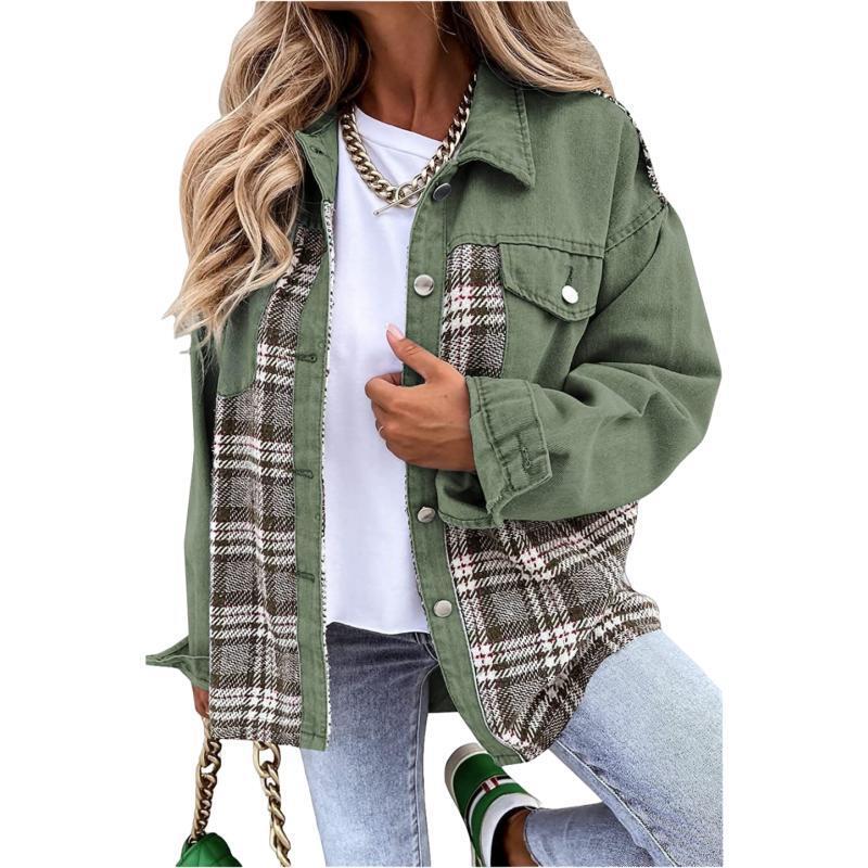 Damen modische Overshirt-Jacke Drune
