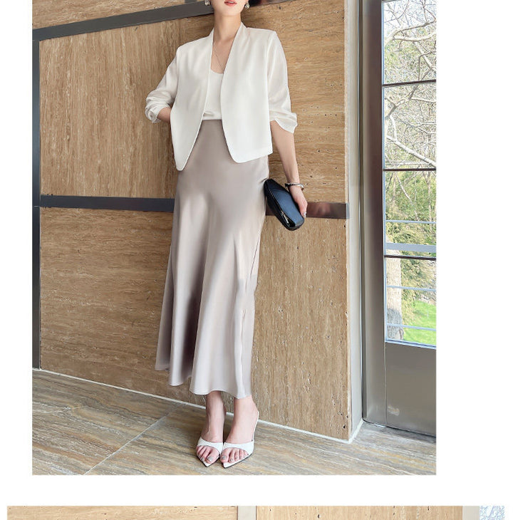 Damen Elegante und fließende Midirock Drune
