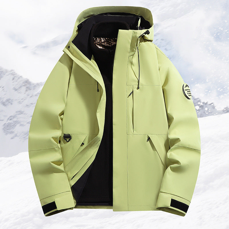 Herren mehrlagige Schneesportjacke mit atmungsaktiver Membran und verstellbarer Kapuze Drune