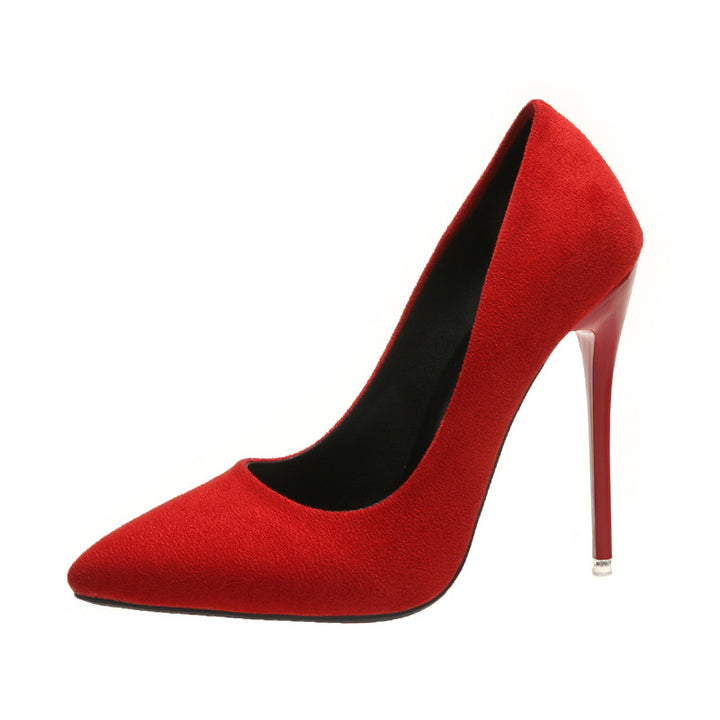 Damen nan spitze Stiletto-Pumps mit Samtoptik und gepolstertem Komfortfußbett Drune