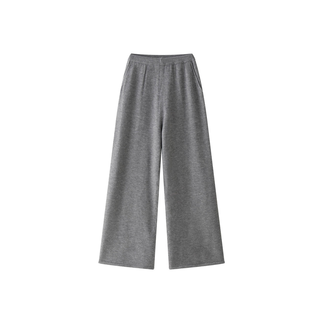 Damen Weite Strick‑Palazzohose im Lounge‑Look mit hohem Bund Drune
