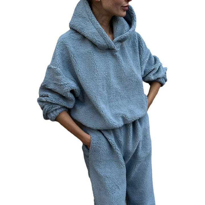 Drune | Loungewear Set Fleece Hoodie und Hose Hohe Taille Lockere Passform