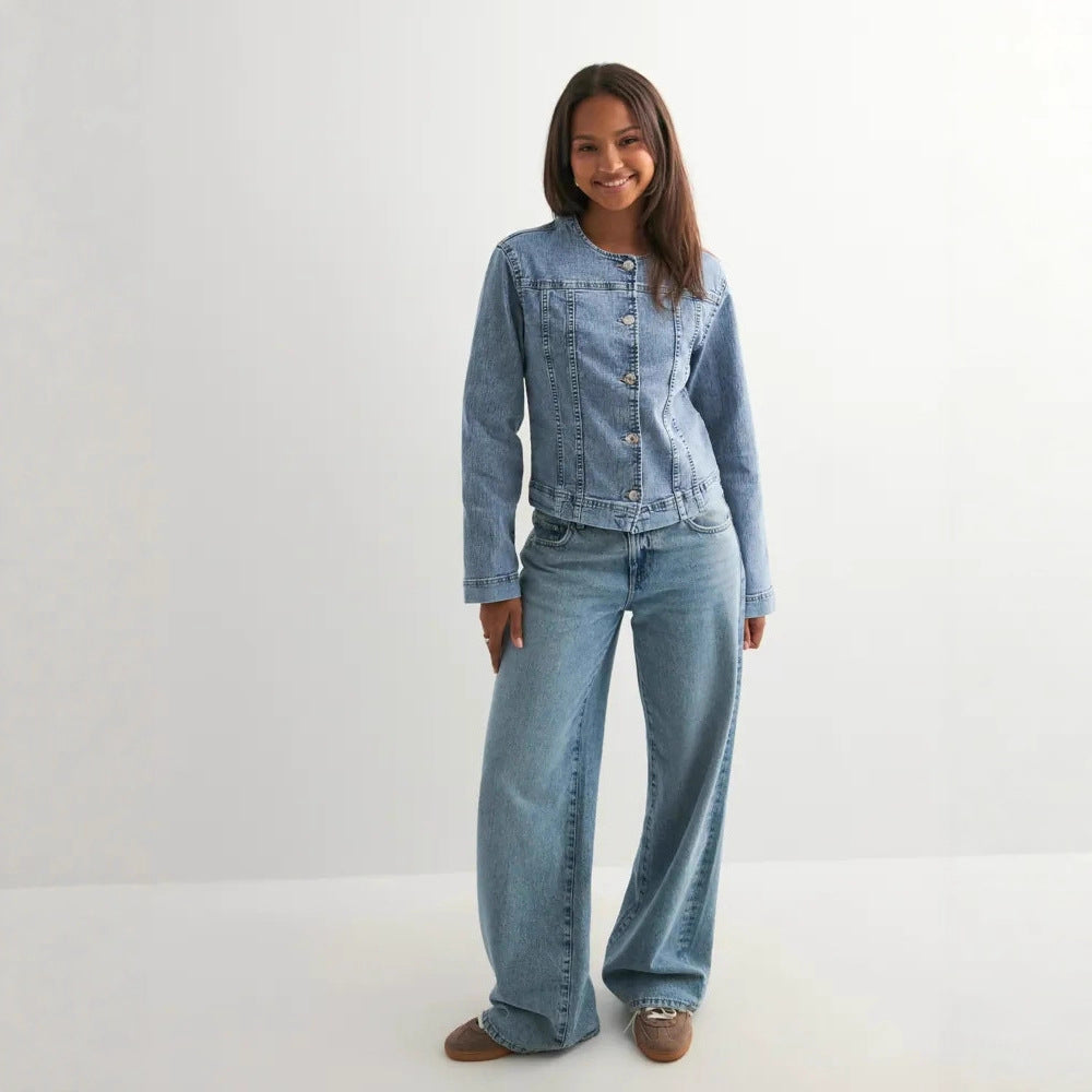 Damen zeitlose Denim-Jacke im modernen Schnitt Drune