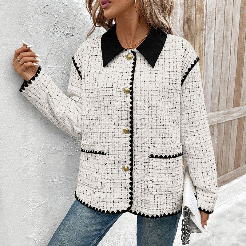 Damen Modische Tweedjacke Drune