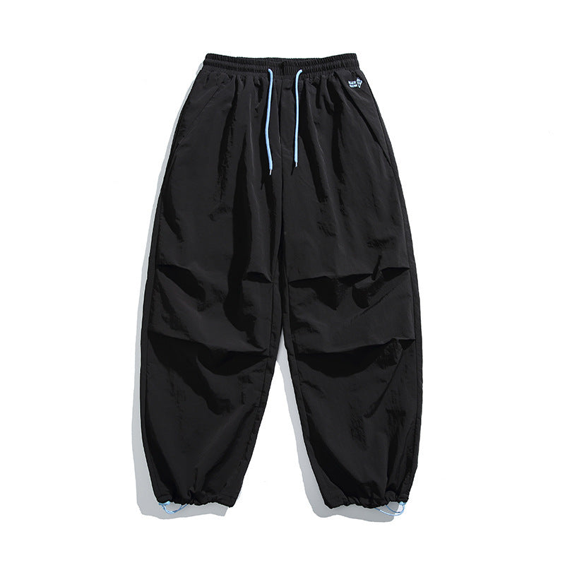 Herren Baggy-Cargo-Hose mit elastischem Tunnelzugbund, Kordelzug und verstellbaren Saumbündchen Drune