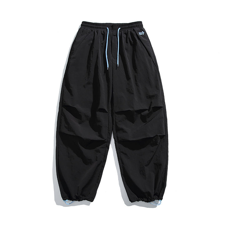 Herren Baggy-Cargo-Hose mit elastischem Tunnelzugbund, Kordelzug und verstellbaren Saumbündchen Drune