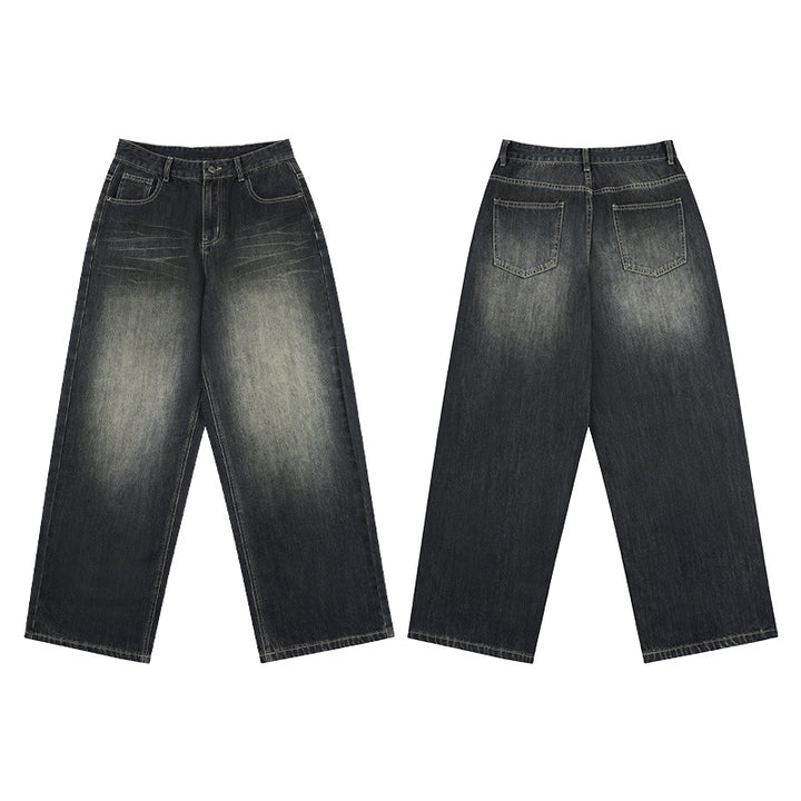Damen Extraweite Low‑Rise Baggy-Jeans im Vintage-Waschung Drune