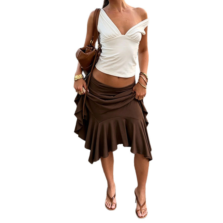 Damen Schwimmrock mit modischem Volant und verstellbarem Taillenband Drune