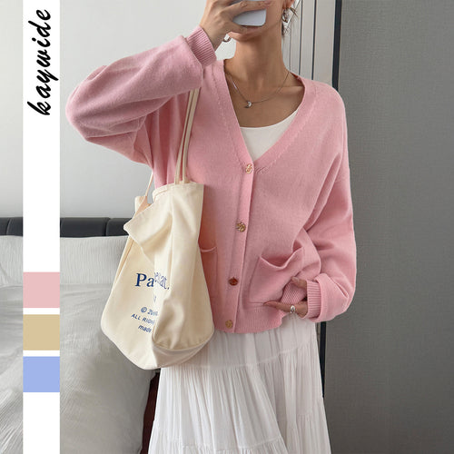 Damen nan kuschelige Oversize-Strickjacke mit aufgesetzten Taschen, weitem Arm und feinem Kaschmir-Mix Drune