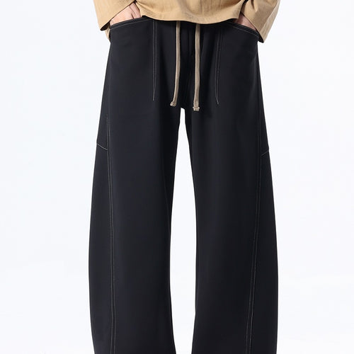 Herren Baggy-Jogginghose mit extra langem Kordelzug und Kontrast-Steppungen Drune