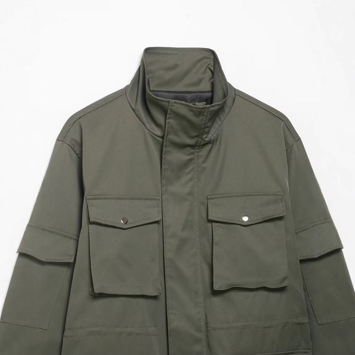 Damen Utility-Parka mit Stehkragen, vierfachen Pattentaschen und oversized Schnitt Drune