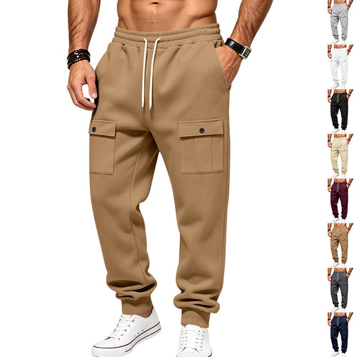 Herren Cargo-Jogginghose mit elastischem Bund und aufgesetzten Klappentaschen Drune