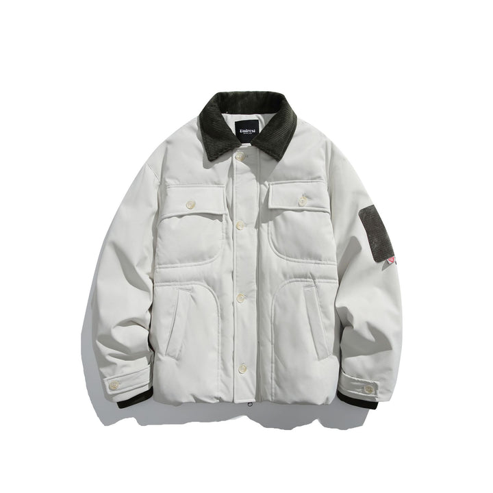 Herren Isolierte Fieldjacke im Workwear-Stil mit Cordkragen, Ellenbogen-Patches und aufgesetzten Taschen Drune