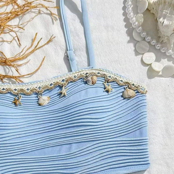 Damen Bikini-Set mit hoch taillierter Hose und modischem Rüschendesign Drune