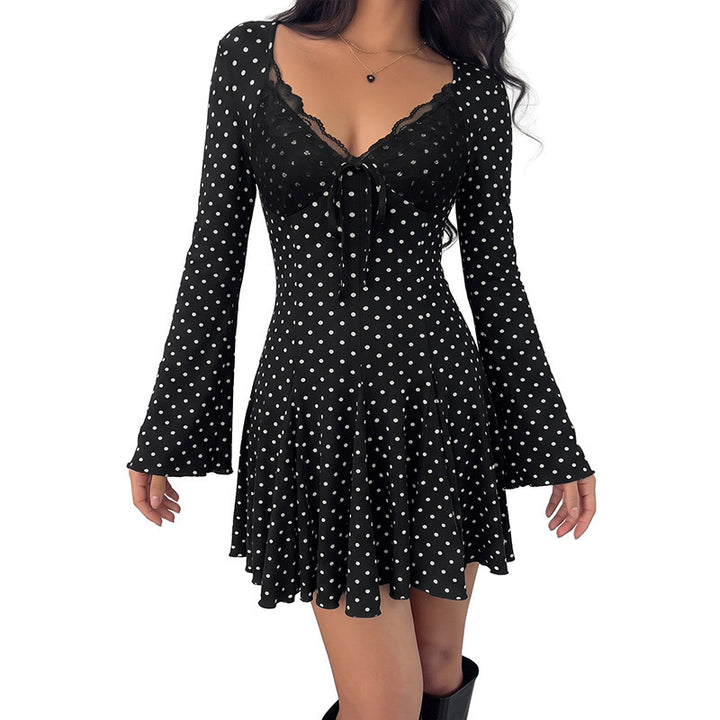 Damen Verspieltes Polka-Dots Minikleid Drune