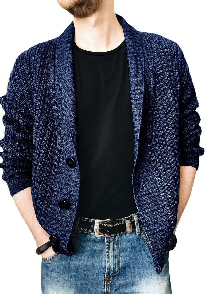 Herren Strickjacke mit modischem Schalkragen und praktischen Knöpfen Drune
