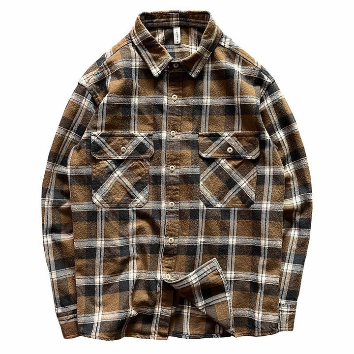 Herren Karo-Hemdjacke mit Brusttaschen Drune