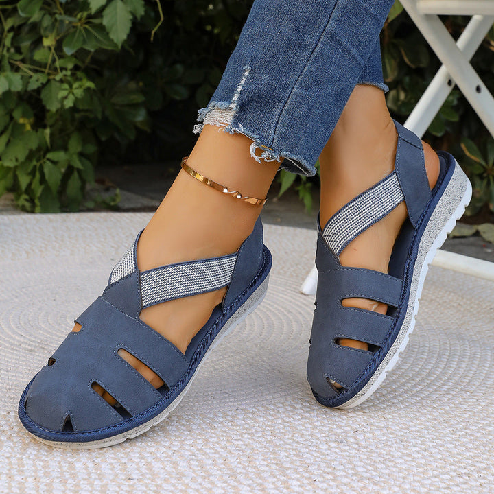 Damen Atmungsaktive Freizeitsandalen mit elastischen Riemen und ergonomischem Fußbett Drune