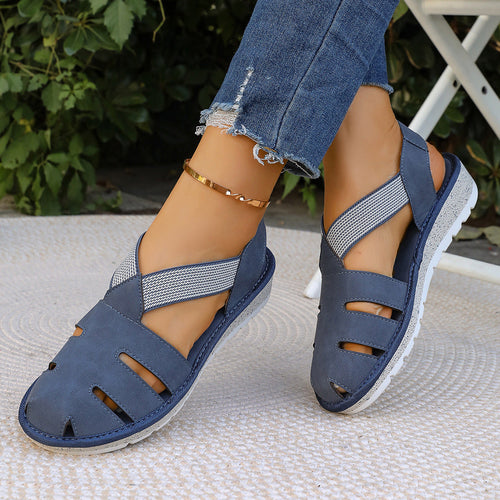 Damen Atmungsaktive Freizeitsandalen mit elastischen Riemen und ergonomischem Fußbett Drune