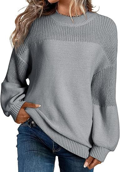 Damen Modischer Strickpullover mit überschnittenen Schultern und lässigem Schnitt Drune