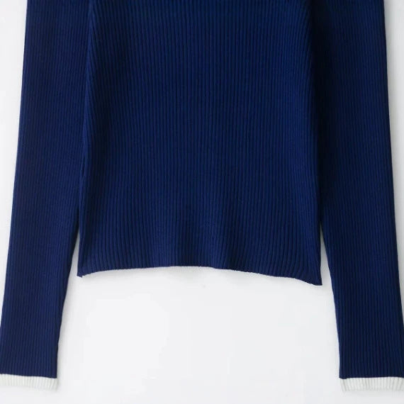 Damen Gerippter Zip-Cardigan mit Stehkragen und feiner Struktur Drune