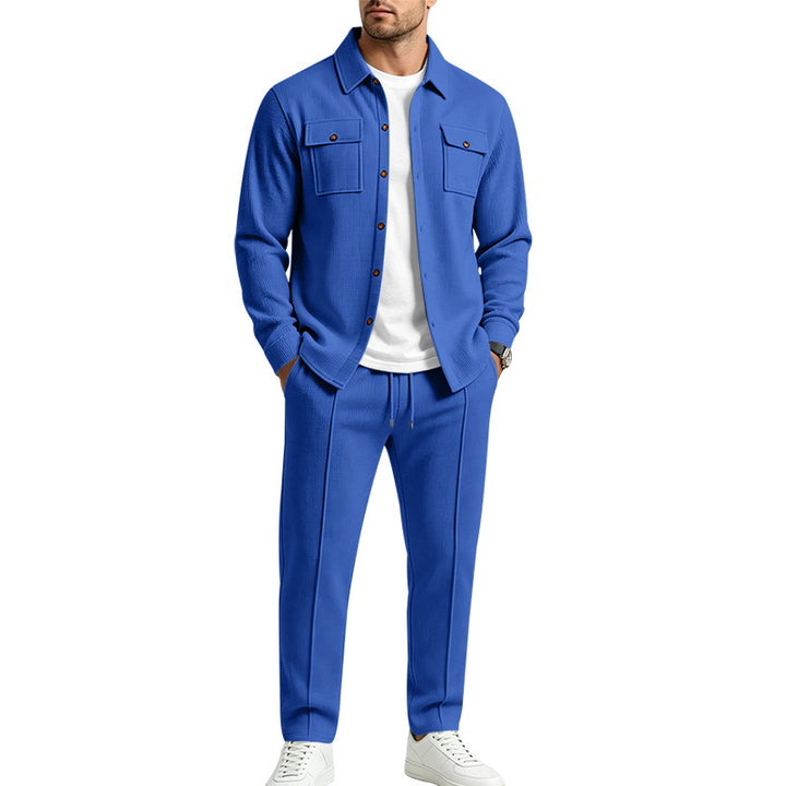 Herren Overshirt- und Jogger-Set aus strukturierter Strickqualität Drune